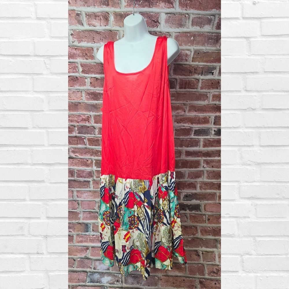 Vintage Women's Multi Color Short Sleeve Nautical Dress Size‎ 24
